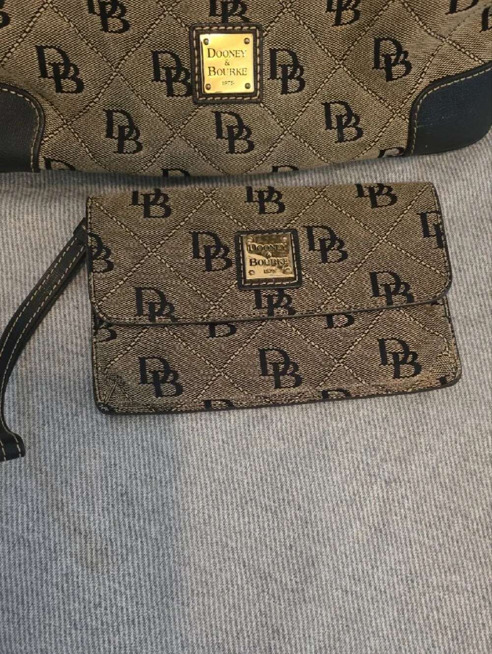 Dooney & Bourke Signature DB Quilted Hobo Bag & Matching Wallet Set